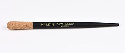 Koh-I-Noor Wooden Pen Holder with Cork Grip, For Drafting and Drawing, Black, 1 Each (127N.BLA) (Pack of 2) - size: 1 Count (Pack of 2), style: With Cork Grip