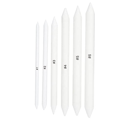 SUNGOOYUE Shading Tools for Drawing, Paper Blending Stumps and Tortillions Set, 6pcs Art Blender for Sketch Doodle Shading, Drawing Pencils Tool for Artists Students