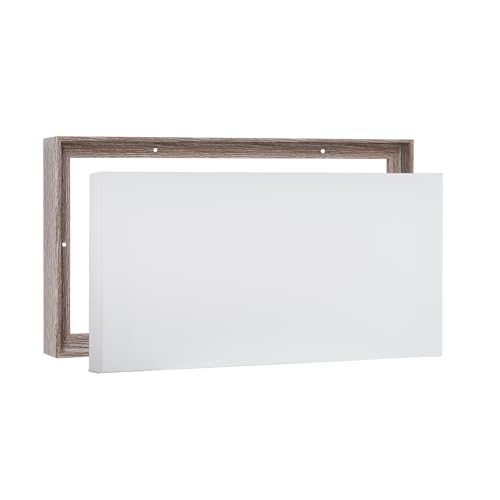 PIXY CANVAS Value Pack of 8x10 Stretched Canvas 1-1/2 (1.5) inch deep and Floater Frame for Your Paintings/Artwork/Wall Art/Wall Decor (Gray Oak, 8 x 10 inch, Landscape) - color: Gray Oak, size: 8 x 10 inch
