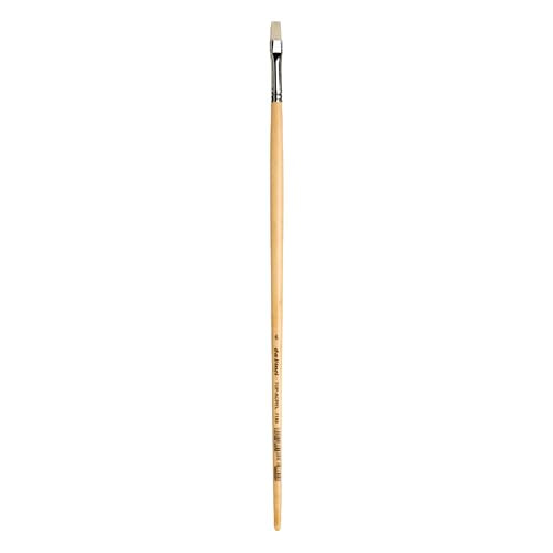 da Vinci Oil & Acrylic Series 7182 Top Acryl Paint Brush, Bright White Synthetic with Long Natural Polished Handle, Size 6 (7182-06) - size: Size 6, style: Bright White Long