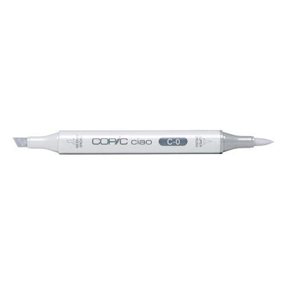 Copic Markers C0 Ciao with Replaceable Nib, Cool Gray, No.0 - color: Cool Gray 0