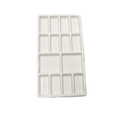 14 Wells Ceramic Artist Paint Palette - 8 Inch Porcelain Watercolor Painting Palette Ceramic Mixing Tray for Painters - color: 14 Well Ceramic Palette