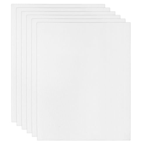PATIKIL 8x10 Canvas Boards for Painting, 6 Pack 100% Cotton Square Triple Primed Stretched Blank Art Canvas Panel Bulk Thin for Acrylic, Oil, Tempera Paints, White - size: 8x10inch