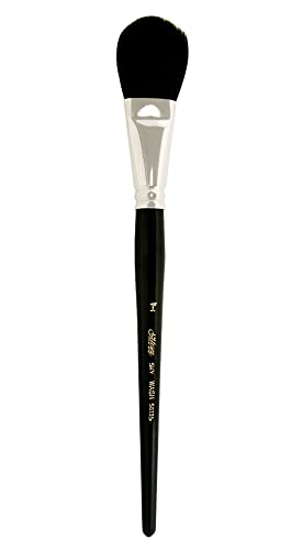 Silver Brush 5619S-1 Silver Mop Short Handle Blender Brush, Black Oval, 1-Inch