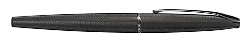 Cross ATX Brushed Black Stainless Steel Fine Nib Fountain Pen - Refillable Pen for Smooth Writing - Black Ink - Comfortable Grip - Long-Lasting - Professional Office Supplies - color: Brushed Black, style: Extra Fine Nib