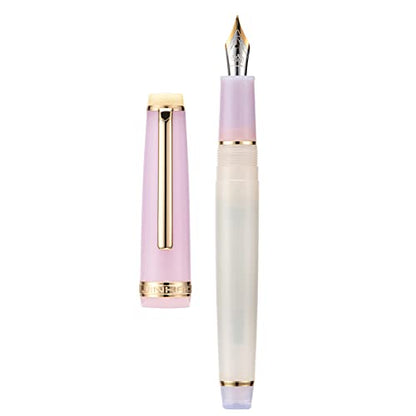 3 Jinhao 82 Fountain Pen Transparent Mixed Morandi Color Acrylic Extra Fine Point Gold Trim with Converter Set - color: Mixed Morandi Gold Trim, style: Extra Fine Nib