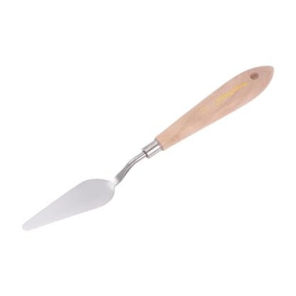HARFINGTON No.12 Painting Palette Knife Stainless Steel Pointy Spatula Pallet Knife with Beech Wood Handle for Oil Acrylic Paint Canvas Mixing Spreading