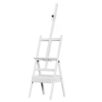 Large Wooden H-Frame Easel with Storage Drawer, Height Adjustable Art Easel Stand for Artists, Students, Studio, Painting and Display(White) - color: White