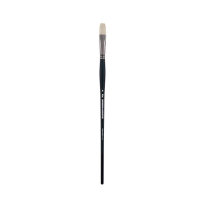 Creative Mark Imperial Professional Chungking Hog Bristle Brush - Flat # 8, Handmade Long Handle Oil Paint Brushes for Artists, Nickel-Plated Brass Ferrules, Stiff Yet Soft Natural Bristles - size: #8
