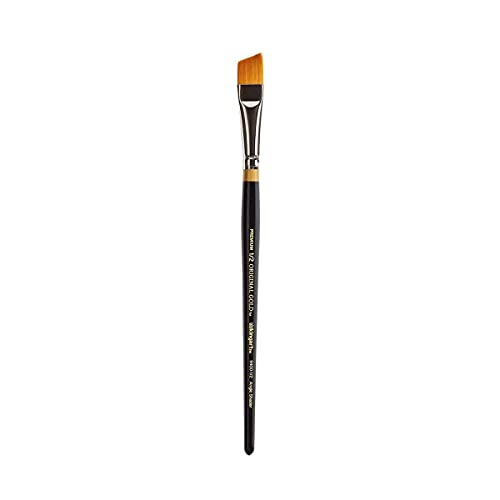 KINGART Premium Original Gold 9400-1/2 Angular Shader Series Artist Brush, Golden Taklon Synthetic Hair, Short Handle, for Acrylic, Watercolor, Oil and Gouache Painting, Size 1/2" - size: 1/2 inch (Single)