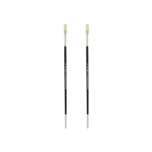 Creative Mark Pro Stroke Premium White Chungking Hog Bristle Artist Paint Brush - Flat # 4-2 Pack - Natural Bristle Brush w/Great Control Suitable for Oils, Watercolors, Acrylics, Alkyds, Caseins - size: 4 - 2 Pack