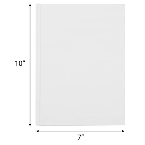 zmybcpack 6 Pack White Hardcover Blank Book 7x10 inch, Hardcover Blank Book for Students to Write Stories, Blank Draw Sketchbooks Journal (White, 22 Sheets/ 44 Pages Each) - size: 7x10 "(6 pack)