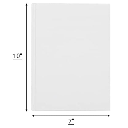 zmybcpack 6 Pack White Hardcover Blank Book 7x10 inch, Hardcover Blank Book for Students to Write Stories, Blank Draw Sketchbooks Journal (White, 22 Sheets/ 44 Pages Each) - size: 7x10 "(6 pack)