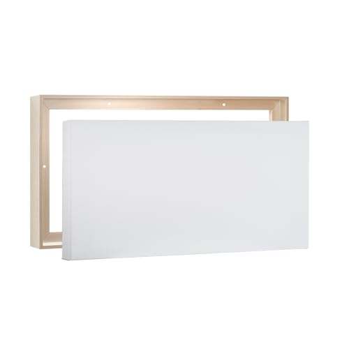PIXY CANVAS Value pack of 8x10 Stretched Canvas 1-1/2 (1.5) inch deep and Floater Frame for Your Paintings/Artwork/Wall Art/Wall Decor (Champagne, 8 x 10 inch, Landscape) - color: Champagne, size: 8 x 10 inch