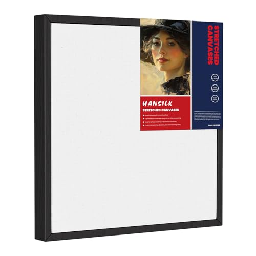 Framed Canvas Blank 10x10 - DIY Painting Art with Sturdy Wooden Frame, Modern Empty Canvas for Paint-Your-Own Art Ready to Hang Wall Decor - color: Black, size: 10"lX10"w