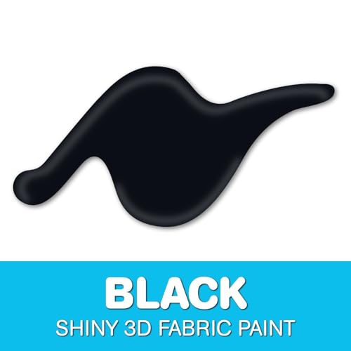 Scribbles 1oz 3D Fabric Paint, Shiny Black - color: Black, size: 1 Fl Oz (Pack of 1)