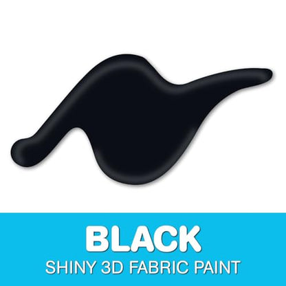 Scribbles 1oz 3D Fabric Paint, Shiny Black - color: Black, size: 1 Fl Oz (Pack of 1)