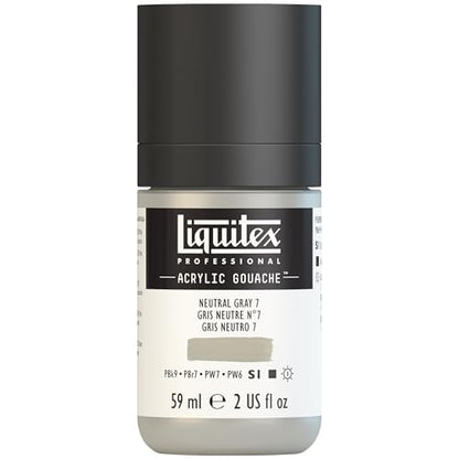 Liquitex Professional Acrylic Gouache, 2-oz (59ml) Bottle, Neutral Grey 7 - color: Neutral Grey 7