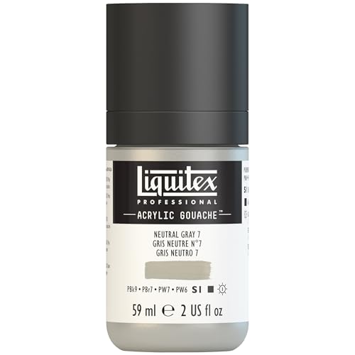 Liquitex Professional Acrylic Gouache, 2-oz (59ml) Bottle, Neutral Grey 7 - color: Neutral Grey 7