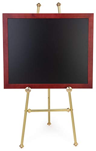 Floor Easel with Fixed Height Sign Supports, 58"h Tripod Stand for Displaying Artwork or Directional Signage - Brass Finish
