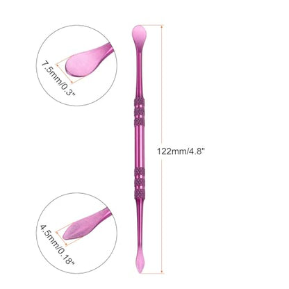 HARFINGTON 8 Pcs Wax Carving Tools 4.8" Double Ended Stainless Steel Wax & Clay Sculpting Wax Carvers Tools Modeling Spoon for Figures Clay Handmade Art Works, Violet - color: Violet