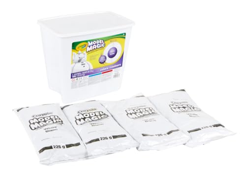 Crayola Model Magic White, 4‑Pack (8 oz Each), Teacher Must Haves & Classroom Essentials, Air‑Dry Modeling Material for Kids, Sculpting Craft Clay Alternative, Ages 3+ - color: White