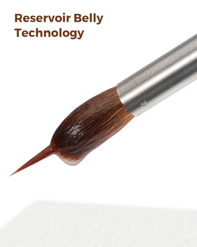 Watercolor Brushes Set, Extended Brushes, Dancart Watercolor Paint Brushes for Detail Painting, Natural & Mink Hair Blend, Birch Wood Handle - color: Brown