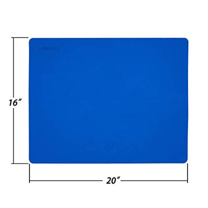 Silicone Baking Mats for Dough Rolling Pastry Fondant Mat Large Nonstick and Nonslip, Countertop Protector, Dining Table Mat and Placemat 20'' by 16''(Blue 2 Pack) - color: Blue 2 Pack