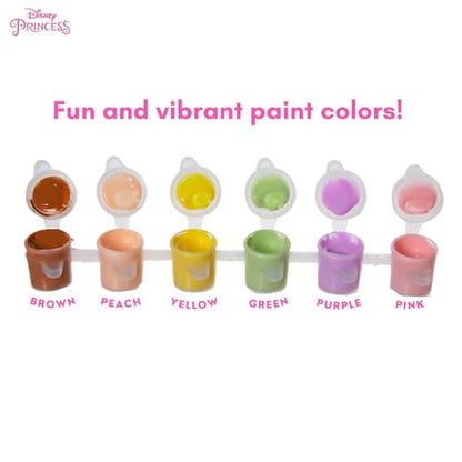 Innovative Designs Disney Princess Canvas Paint Set for Kids with 3 Canvases, Acrylic Paint, Paintbrush, & Easel - Tiana, Belle, and Rapunzel - color: Disney Princess