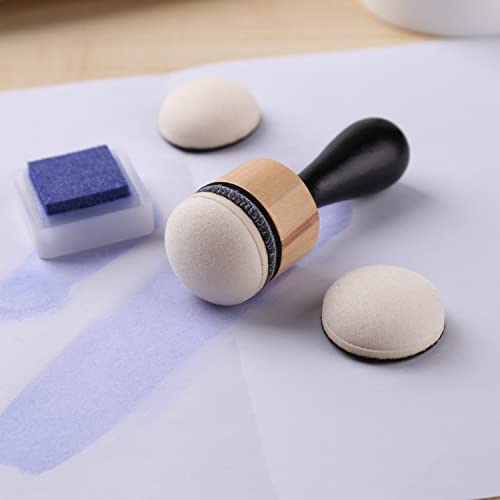 Mini Ink Blending Tool,with Foams Replacement Refill Foam Tool for Foams Scrapbooking Painting Drawing Art Supplies Handle Ink Tools Embossing Stencils - color: 1 Handle+12 Replacement Foam