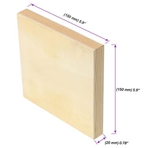 JOIKIT 14 Pack 6 x 6 x 0.78 Inch Wood Canvas Panels, Wooden Canvas Board Unfinished Square Wood Cradled Painting Panel Boards, Artist Wooden Canvases for Burning, Pouring, String Art, Crafts - size: 6 x 6 inch 14PCS