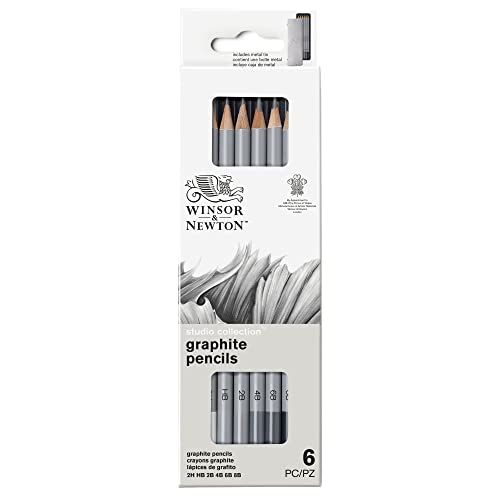 Winsor & Newton Studio Collection Artist Pencils, Graphite Pencils, Set of 6 - style: 6 Graphite Pencils