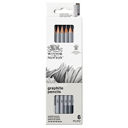 Winsor & Newton Studio Collection Artist Pencils, Graphite Pencils, Set of 6 - style: 6 Graphite Pencils