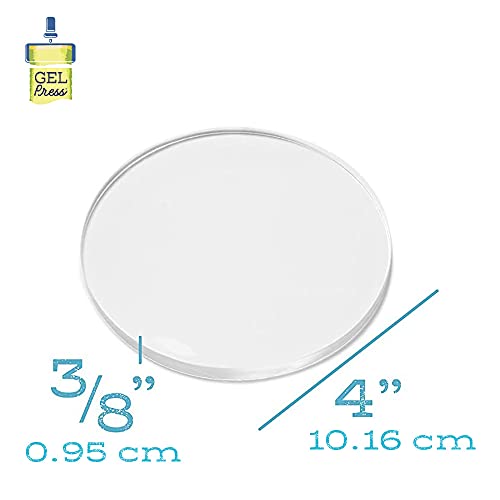 Gel Press Monoprinting Print Plate - 4” Circle (10.2 cm) Gel Plate - Printmaking Supplies - Reusable Gel Printing Plates for Press Art for Card Making, Scrapbooking, Journaling, Arts & Crafts - size: 4" Round