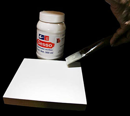 ATL White Gesso (16.9 oz - 500 mL) - Acrylic and Oil Primer, Color with Acrylic Paints, Achieve Diverse Textures with Pigments, Sand, and Other Materials.