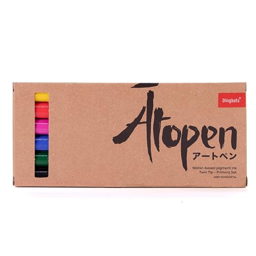 Dingbats - Ātopen Dual Tip Pens - Water-based Coloring Markers - Brush Pens and Fine Tip Markers for Drawing, Journaling, Calligraphy - Primary Set - color: Primary Set, style: Pack