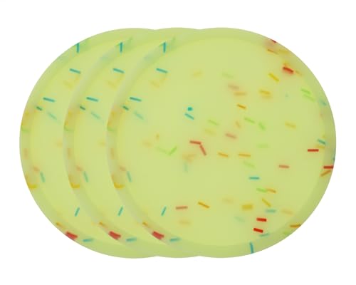 ONLYKXY 3pcs Silicone Luminous Bar Coaster Modern Cup Drink Mat Plate Creative Rug Mug Pad for Outdoor Table Cold Hot Drink Coffee Tea Kitchen Decor House Warming Gifts (Yellow) - color: Yellow