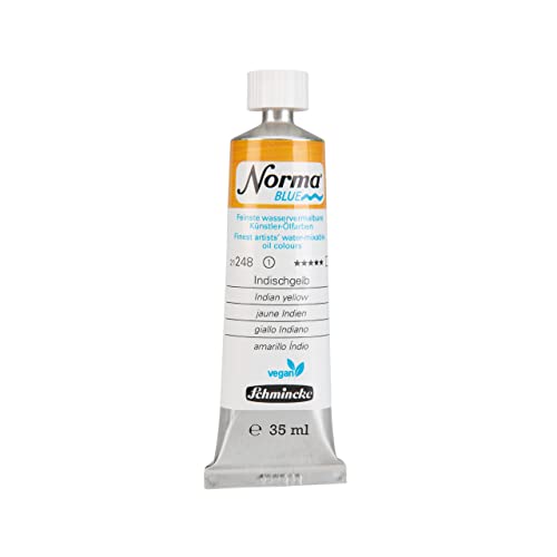 Schmincke - NORMA® Blue, 21248009, finest water-based artists' oil colors, highly pigmented, lightfast, vegan, Indian yellow, 35 ml - color: 248 Indian yellow