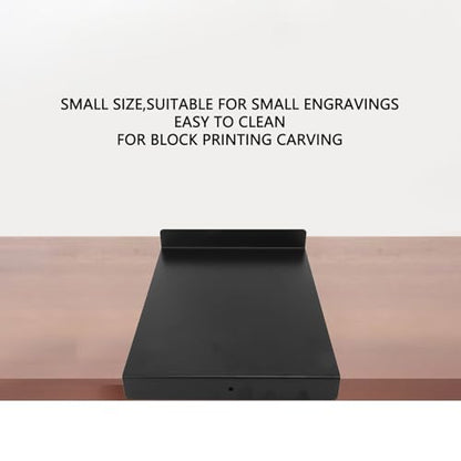 TOPINCN Bench Hook Inking Plate Block Printing Supplies Linocut Tools Woodcut Printing 9.1x7.1x1.0in Iron Material with Screw Hole for Secure Carving and Inking