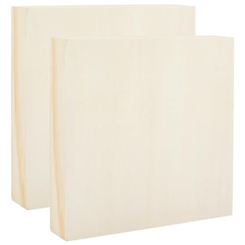 3Pcs Unfinished Wooden Canvas Panels 8x8 Inch Wood Canvas Board Craft Wood Panel Boards for Painting Arts Pouring Use with Oils Acrylic DIY Art Crafts Projects Home Decor - size: 8x8 Inch