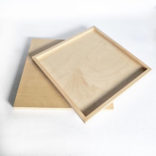 2 Pack 16 x 16 inch Wood Art Paint Boards, Unfinished Wood Canvas Panels for Crafts, Painting Canvas, DIY Art Gifts, Pouring, Arts Use with Oils, Acrylics (16×16 inch 2 Pack) - size: 16×16 inch 2 Pack