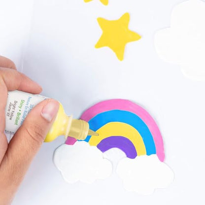 Scribbles 54112 3D Fabric Paint Shiny- Bright Yellow - color: Bright Yellow, size: 1 Fl Oz (Pack of 1)