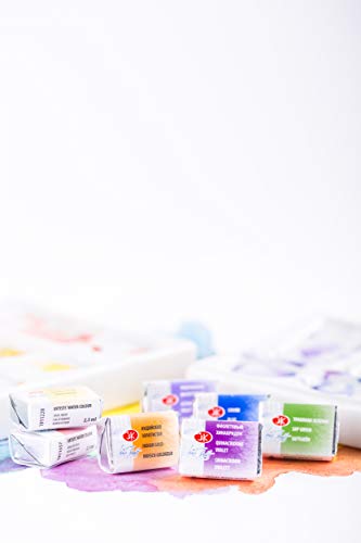 White Nights Professional Watercolor Leningrad Set 24 Full Pans 2.5ml Extra Fine Artist Grade Pigments Vibrant and Lightfast Colors in Portable Cardboard Box Art Supplies for Artists by Nevskaya Palitra