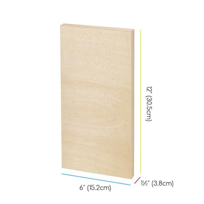 MEEDEN Unfinished Wood Canvas Board: 1-1/2" Deep 6x12” Wooden Canvas Panel Pack of 4 - Blank Cradled Wood Art Board for Painting - size: 6"x12"- 4 Pack