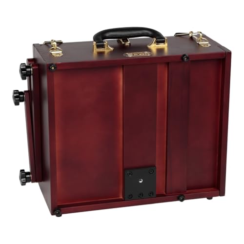 Soho Urban Artist Pochade Box for Plein - Aire Painting French Easel, Lightweight, Portable & Adjustable, Mahogany Finish
