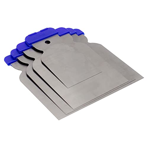 Colad 4-Piece Stainless Steel Japanese Spackle Putty Knives 9100 – Multipurpose Metal Scrapers for Automotive Repair, Body Filler & Paint Prep