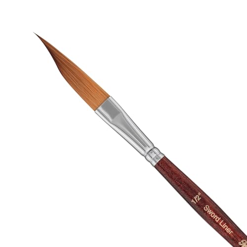 Creative Mark Mimik Kolinsky Watercolor Brush - 1/2" Sword Liner - Short Handle Synthetic Paint Brush - Handmade in Germany - Synthetic Sable Paint Brushes for Professional Artists - Animal-Friendly - size: 1/2"