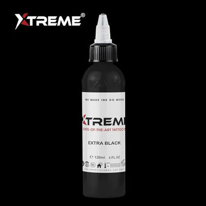 Xtreme Tattoo Ink, Versatile Medium Viscosity for Precision Tattooing, Rich Hue, Quick Healing, Acrylic-Free, Water Based and Premium Quality, Ready-to-Use Tattoo Ink (Extra Black, 4 oz) - color: Extra Black, size: 4 oz