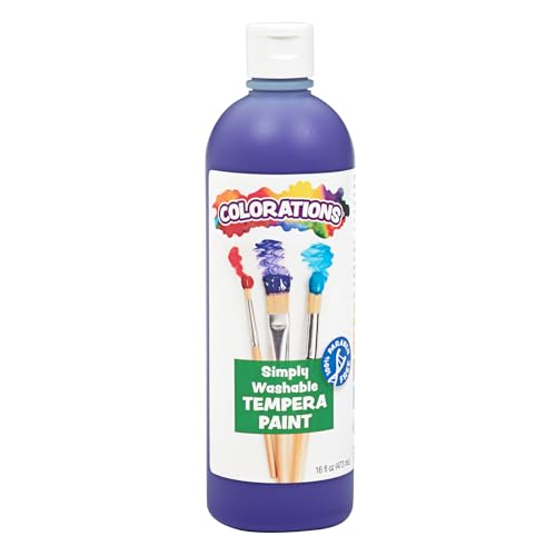 Colorations Washable Tempera Paint, 16 fl oz, Violet, Non Toxic, Vibrant, Bold, Kids Paint, Craft, Hobby, Fun, Art Supplies - color: Violet