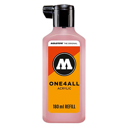 MOLOTOW ONE4ALL Acrylic Paint Refill, For ONE4ALL Paint Marker, Skin Pastel, 180ml Bottle, 1 Each (692.207) - color: Skin Pastel